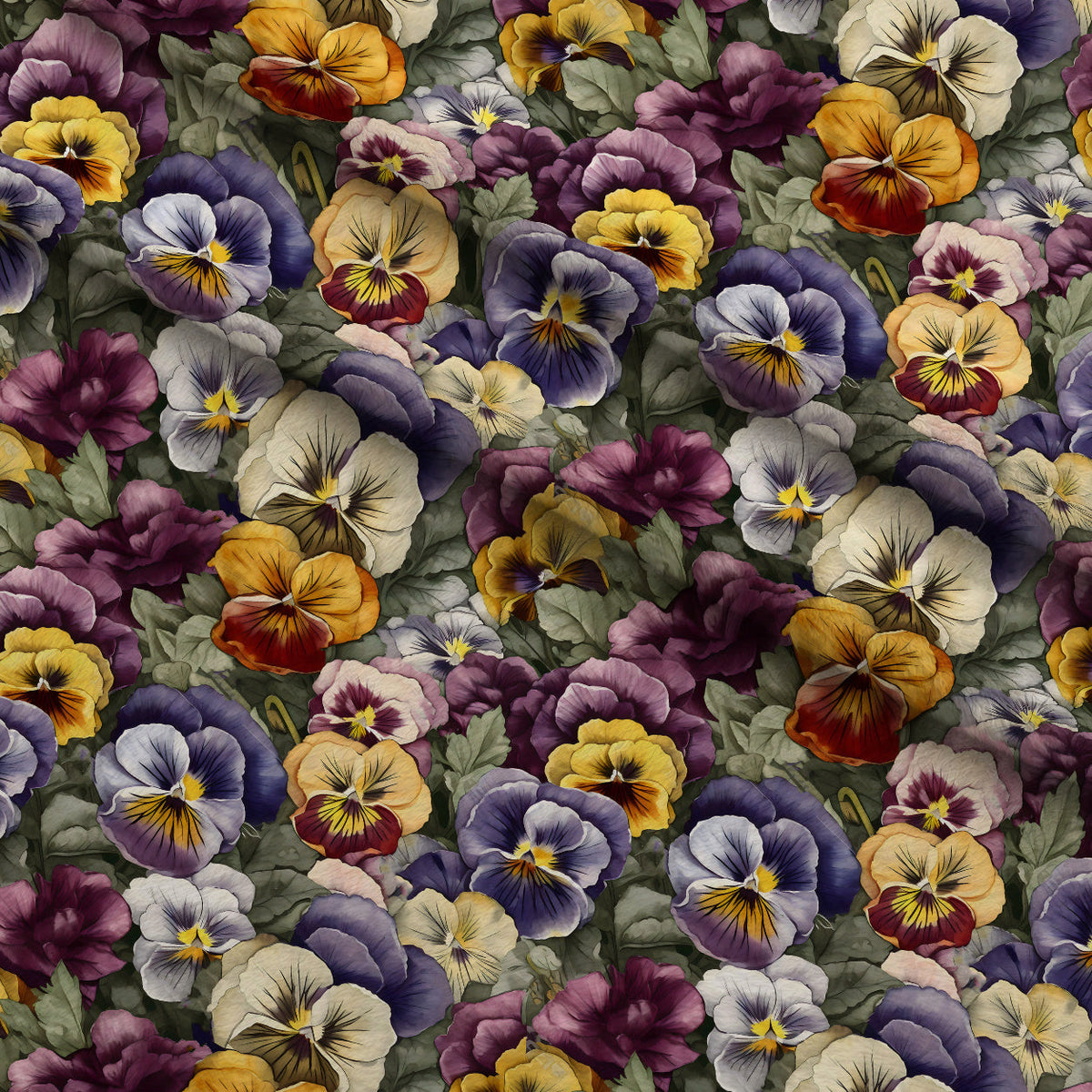 Velvet Violas Pattern 8 Minky Fabric