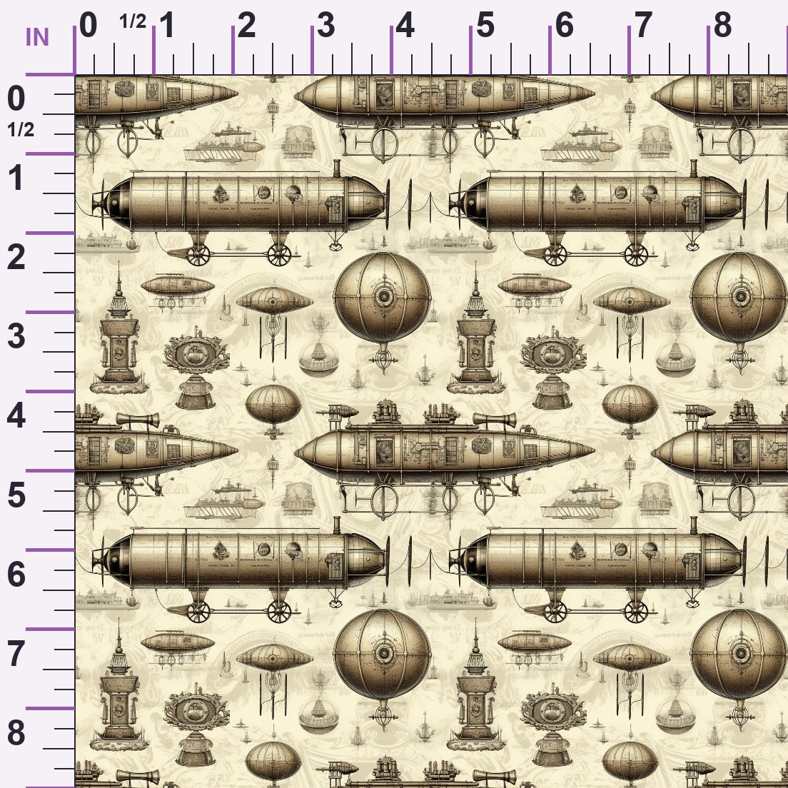 Victorian Aeronaut Pattern 3 Minky Fabric