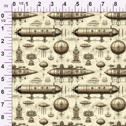 Victorian Aeronaut Pattern 3 Minky Fabric