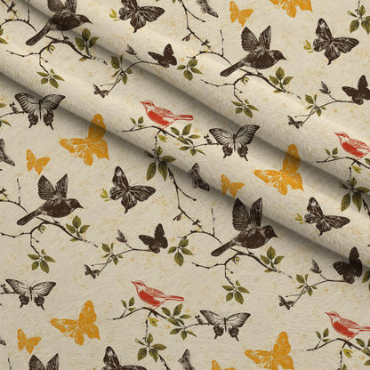 Vintage Aviary Pattern 1 Minky Fabric