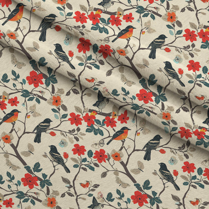 Vintage Aviary Pattern 3 Minky Fabric