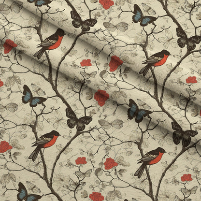 Vintage Aviary Pattern 7 Minky Fabric