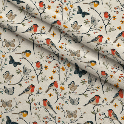 Vintage Aviary Pattern 8 Minky Fabric
