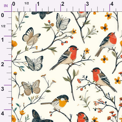 Vintage Aviary Pattern 8 Minky Fabric