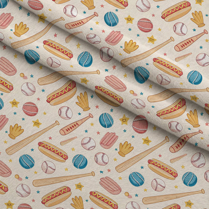 Vintage Ballpark Pattern 2 Minky Fabric
