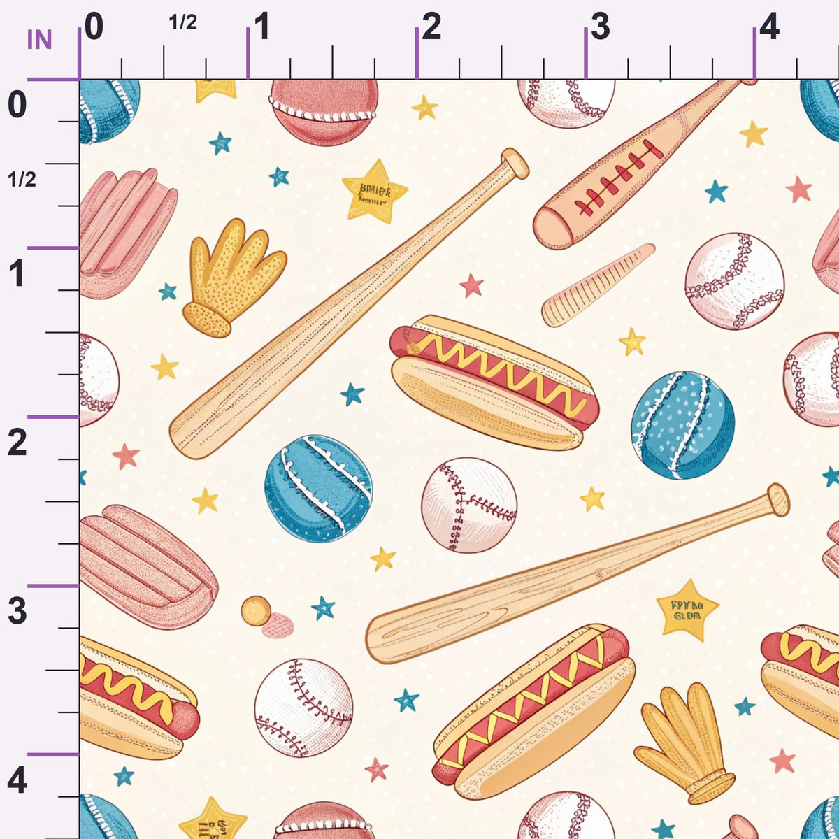 Vintage Ballpark Pattern 2 Minky Fabric