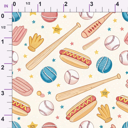 Vintage Ballpark Pattern 2 Minky Fabric