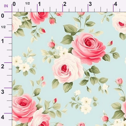 Vintage Blush Blooms Pattern 10 Minky Fabric