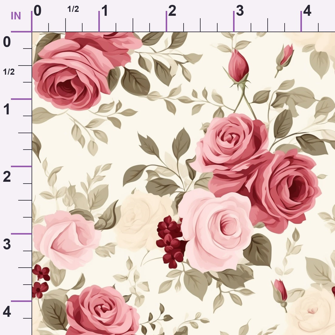 Vintage Blush Blooms Pattern 6 Minky Fabric