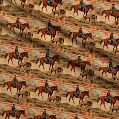 Vintage Frontier Pattern 1 Minky Fabric