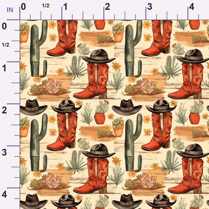 Vintage Frontier Pattern 13 Minky Fabric