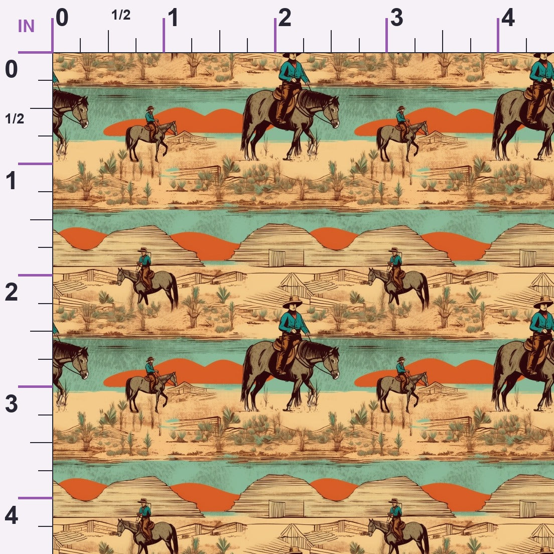 Vintage Frontier Pattern 16 Minky Fabric