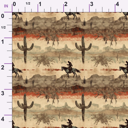 Vintage Frontier Pattern 17 Minky Fabric