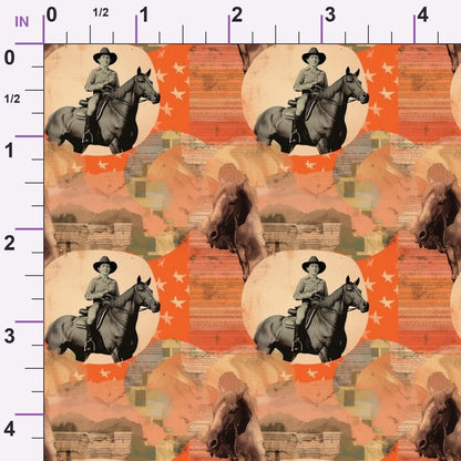 Vintage Frontier Pattern 18 Minky Fabric