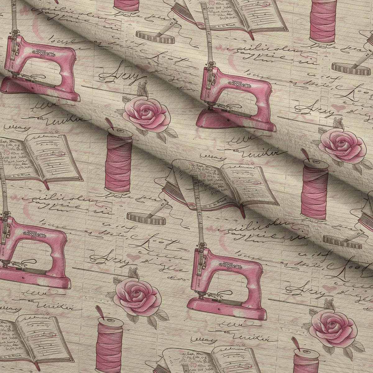 Vintage Notions Pattern 6 Minky Fabric