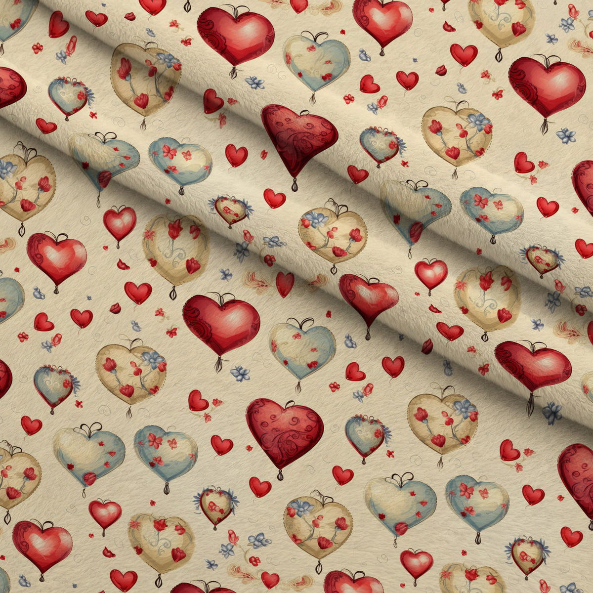 Vintage Valentines Day Pattern 2 Minky Fabric
