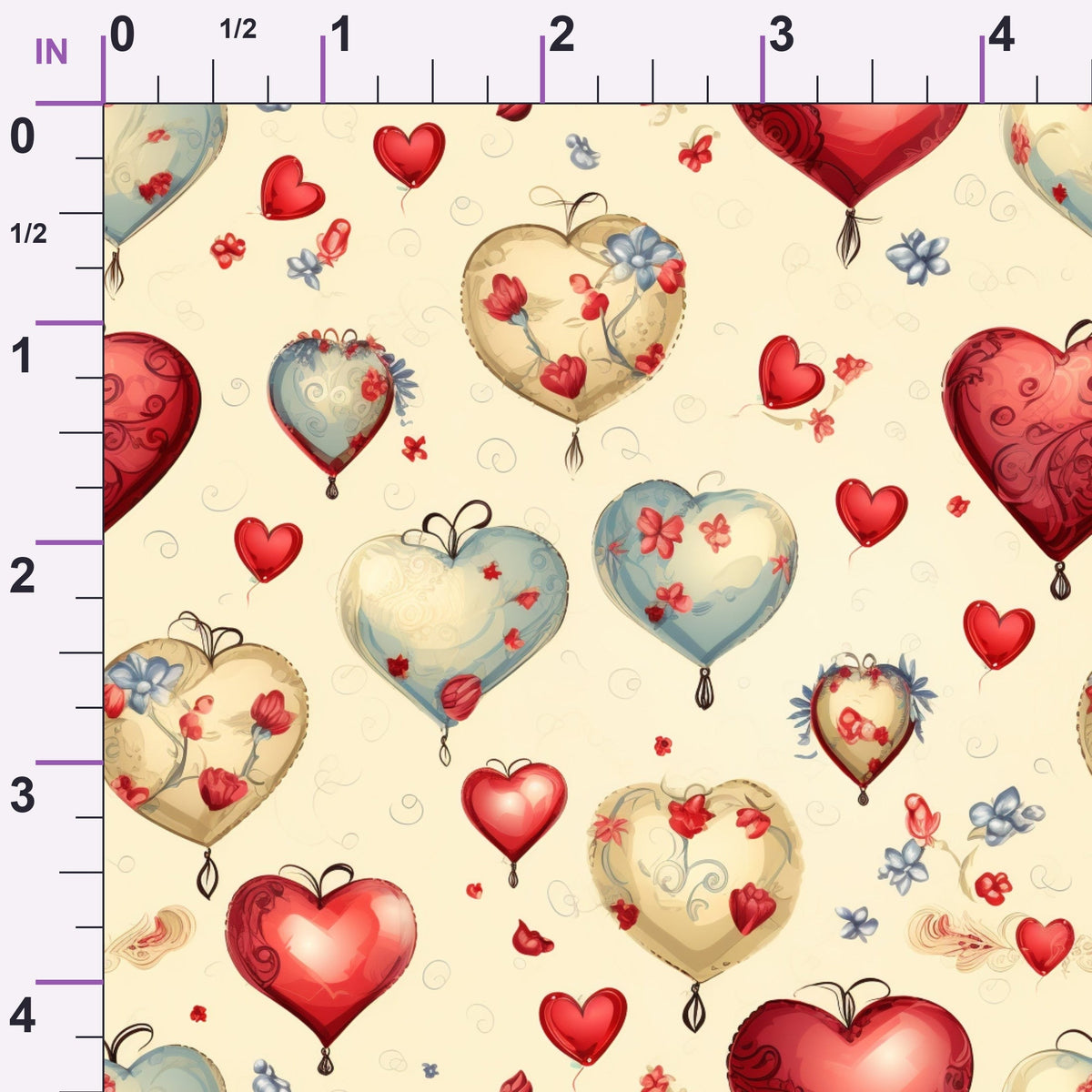 Vintage Valentines Day Pattern 2 Minky Fabric