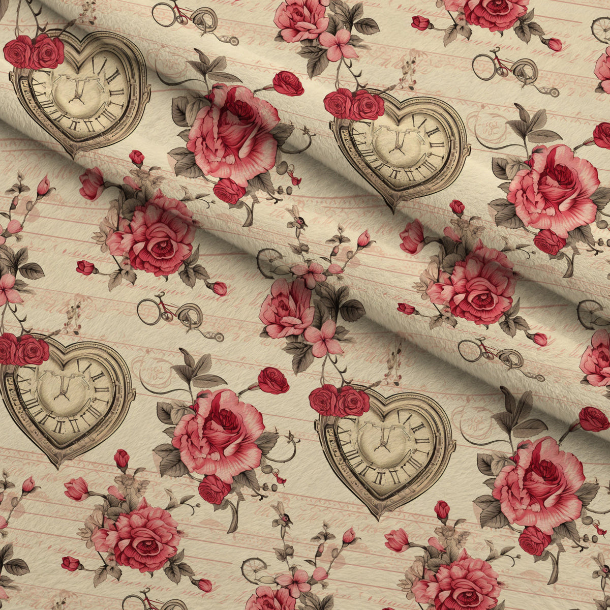 Vintage Valentines Day Pattern 8 Minky Fabric