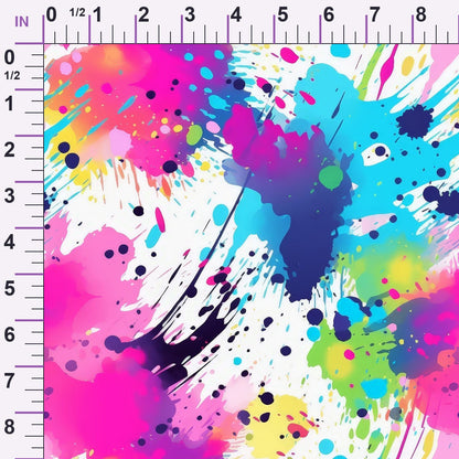 Vivid Splatter Pop Pattern 1 Minky Fabric