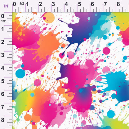 Vivid Splatter Pop Pattern 6 Minky Fabric