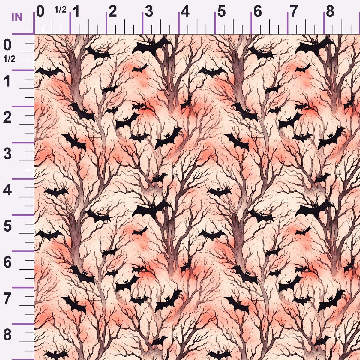 Watercolor Halloween Bats Pattern 1 Minky Fabric