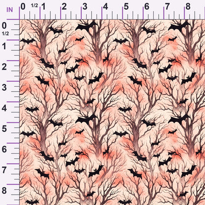 Watercolor Halloween Bats Pattern 1 Minky Fabric