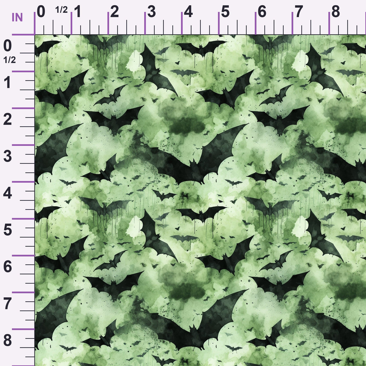Watercolor Halloween Bats Pattern 11 Minky Fabric
