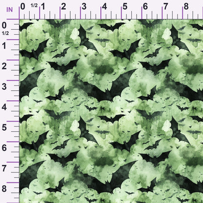 Watercolor Halloween Bats Pattern 11 Minky Fabric
