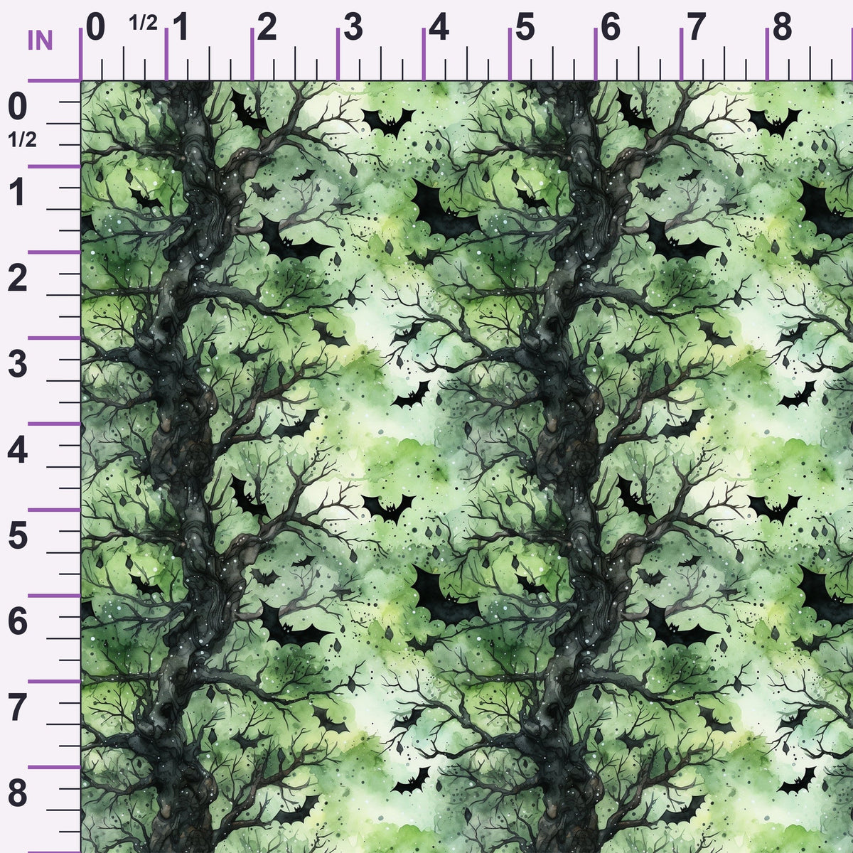 Watercolor Halloween Bats Pattern 2 Minky Fabric