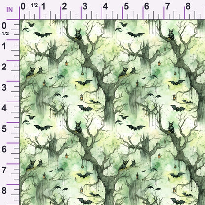 Watercolor Halloween Bats Pattern 5 Minky Fabric