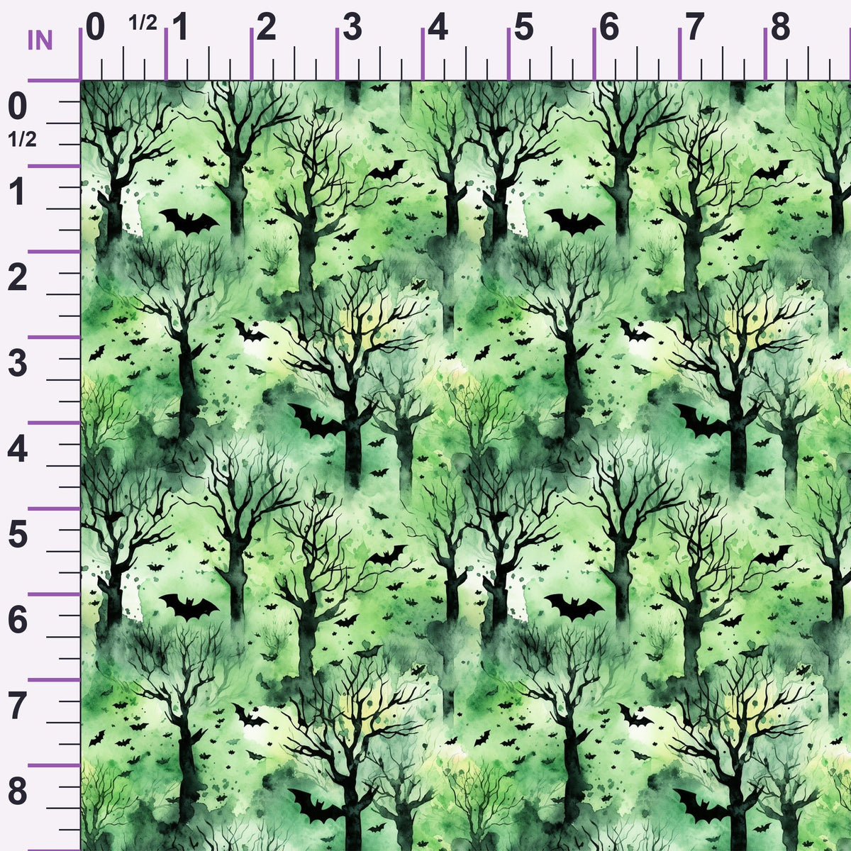 Watercolor Halloween Bats Pattern 6 Minky Fabric