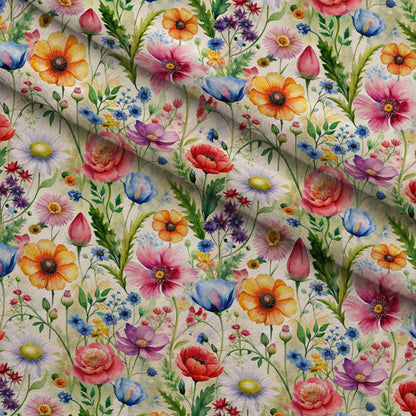 Watercolor Meadow Pattern 11 Minky Fabric