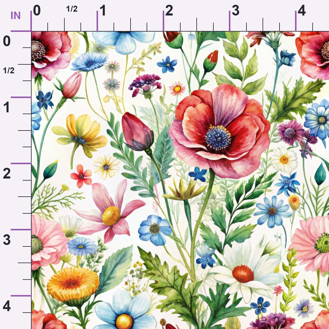 Watercolor Meadow Pattern 6 Minky Fabric