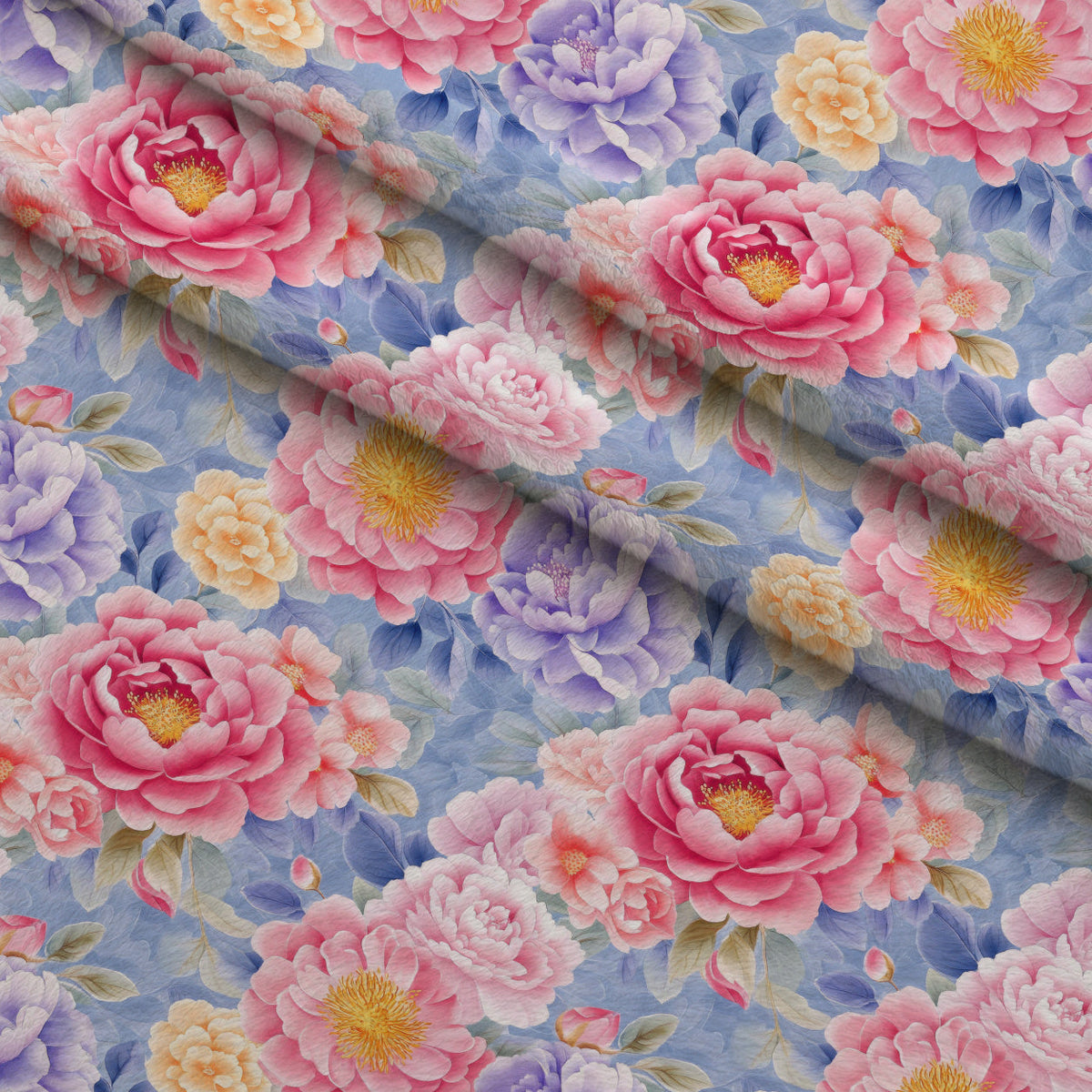 Watercolor Petal Garden Pattern 1 Minky Fabric