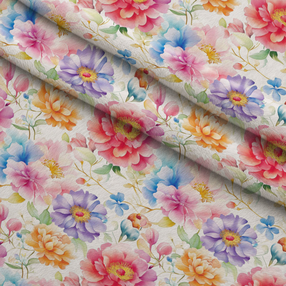 Watercolor Petal Garden Pattern 10 Minky Fabric