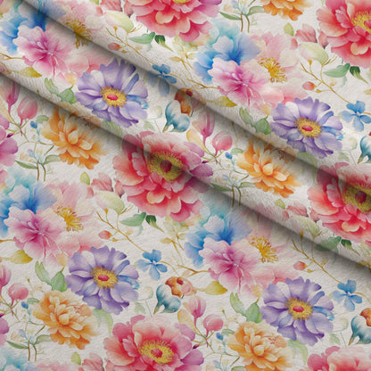 Watercolor Petal Garden Pattern 10 Minky Fabric