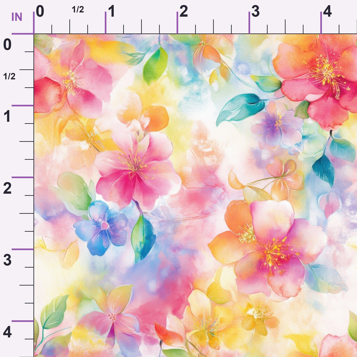 Watercolor Petal Garden Pattern 2 Minky Fabric