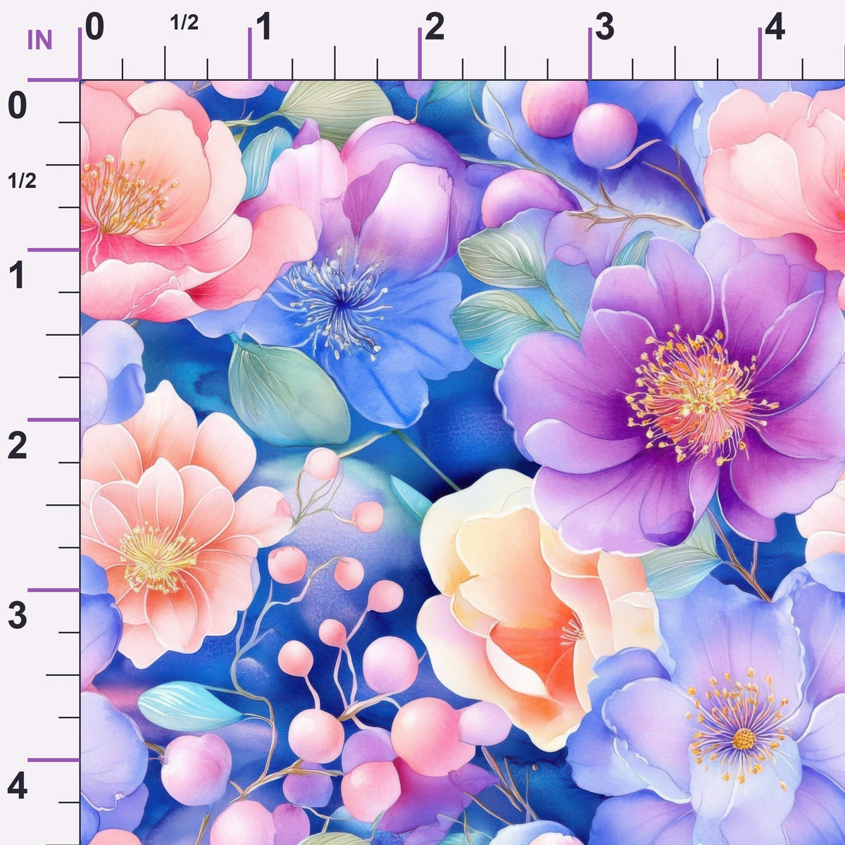 Watercolor Petal Garden Pattern 6 Minky Fabric