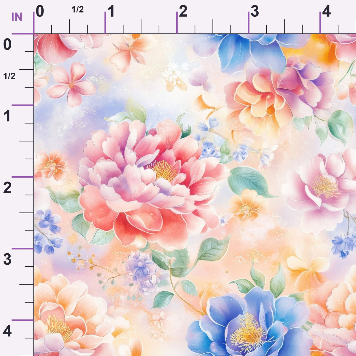 Watercolor Petal Garden Pattern 7 Minky Fabric