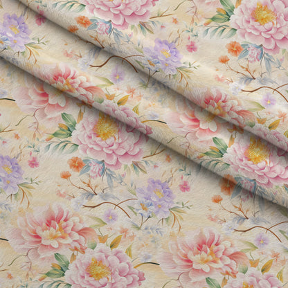 Watercolor Petal Garden Pattern 8 Minky Fabric