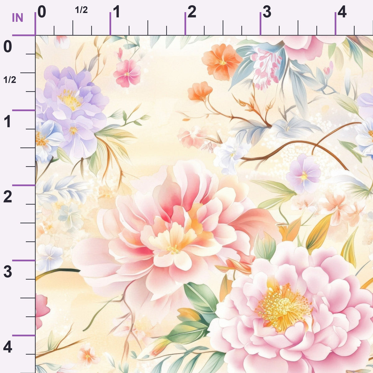 Watercolor Petal Garden Pattern 8 Minky Fabric