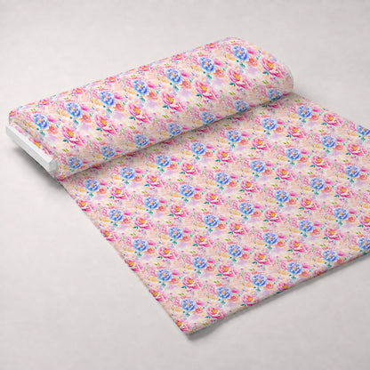Watercolor Petal Garden Pattern 9 Minky Fabric