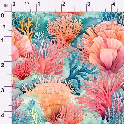 Watercolor Reef Pattern 1 Minky Fabric