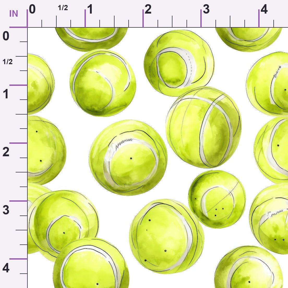 Watercolor Tennis Minky Fabric
