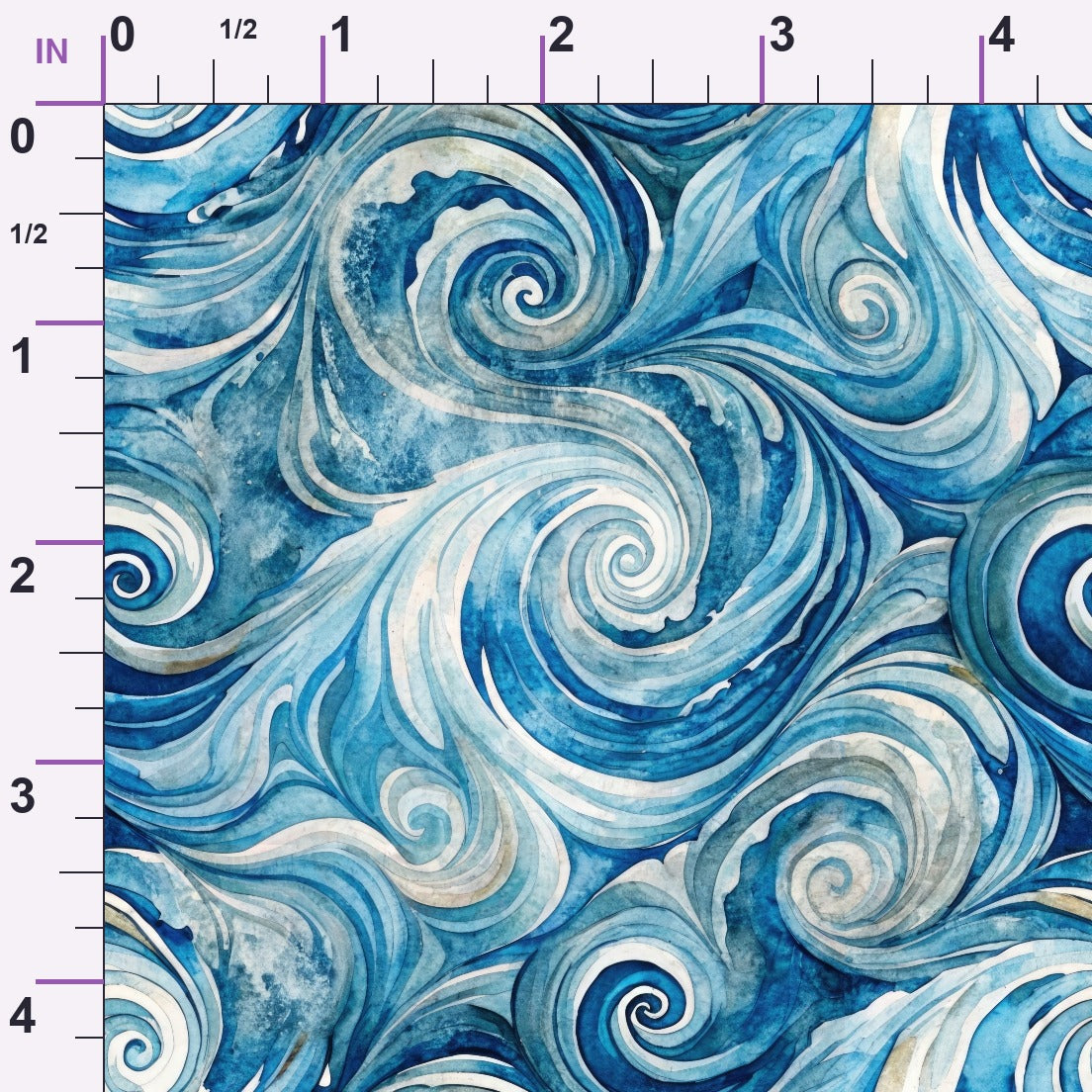 Watercolor Waves Pattern 10 Minky Fabric
