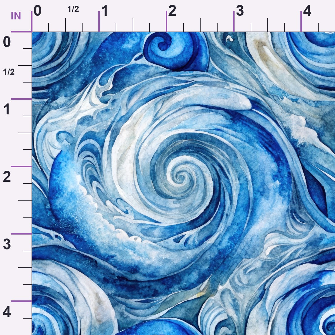 Watercolor Waves Pattern 12 Minky Fabric