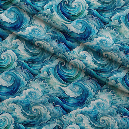 Watercolor Waves Pattern 3 Minky Fabric