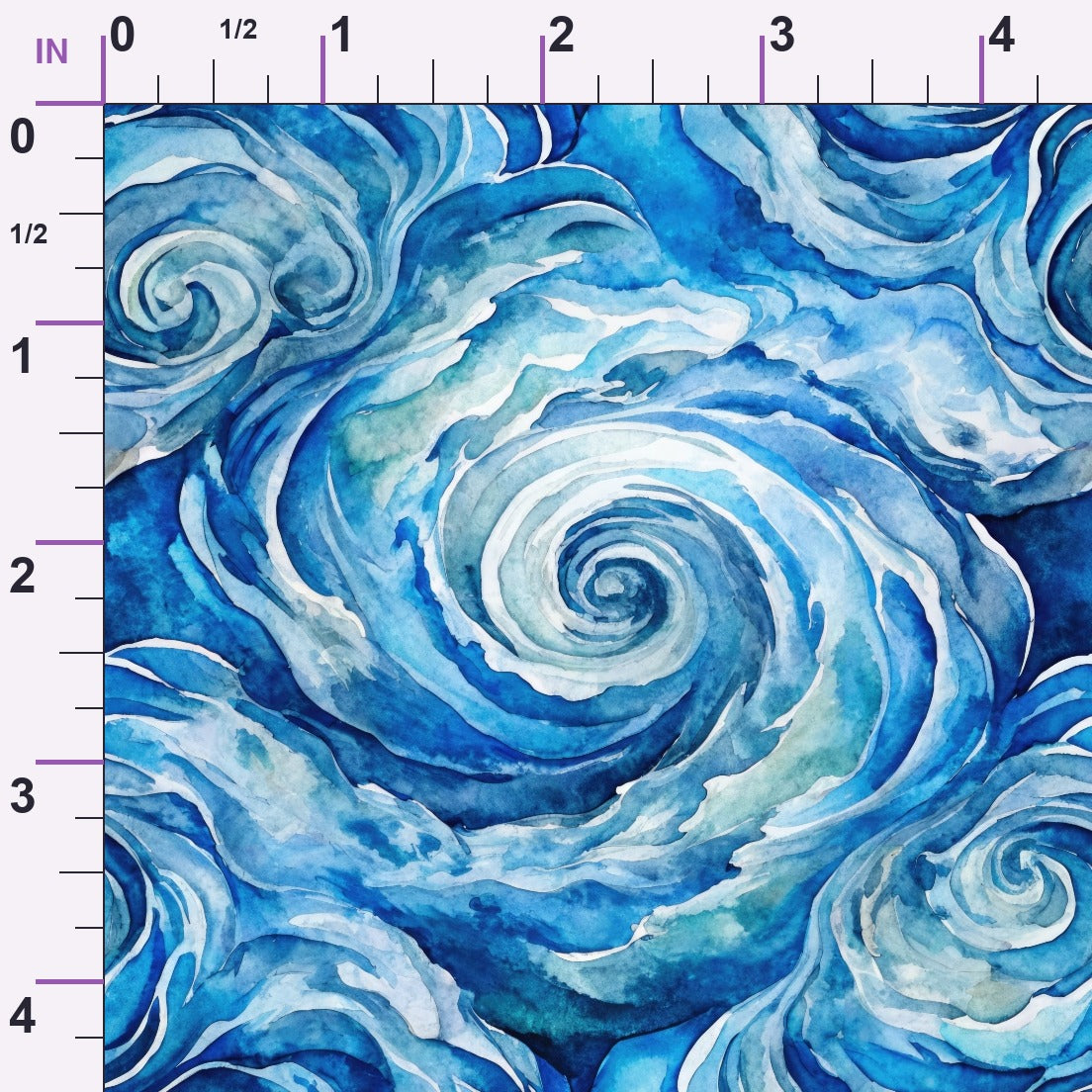 Watercolor Waves Pattern 4 Minky Fabric