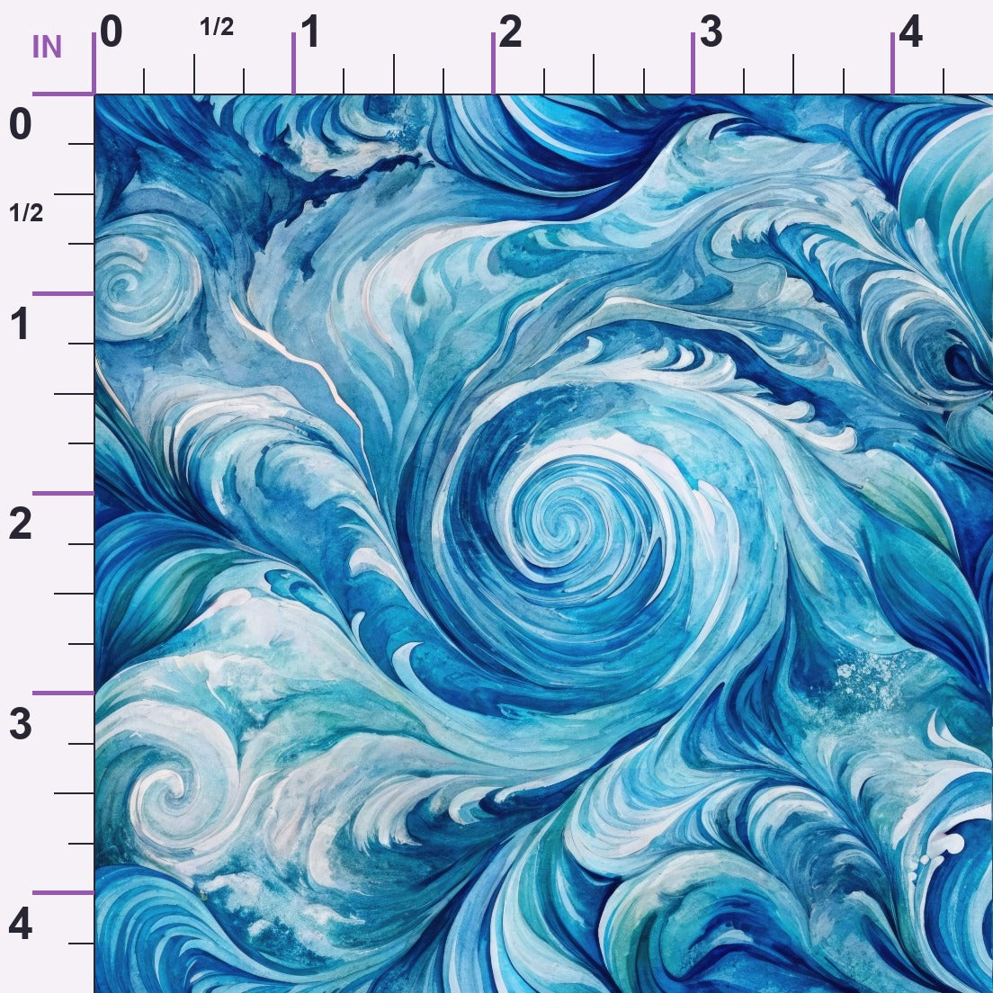 Watercolor Waves Pattern 5 Minky Fabric