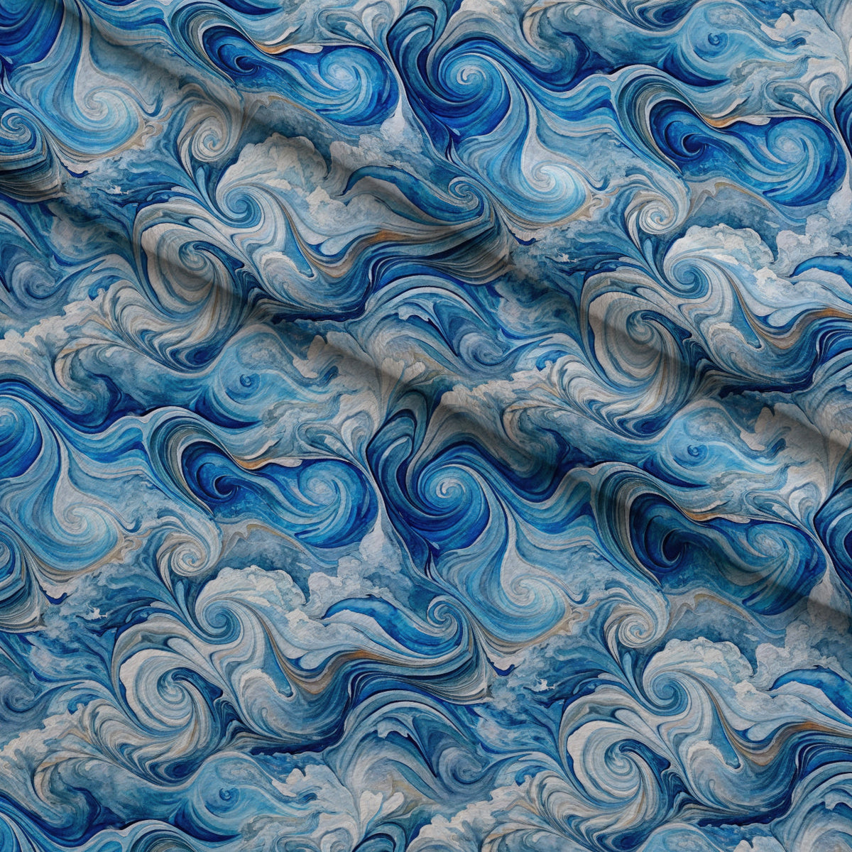 Watercolor Waves Pattern 7 Minky Fabric